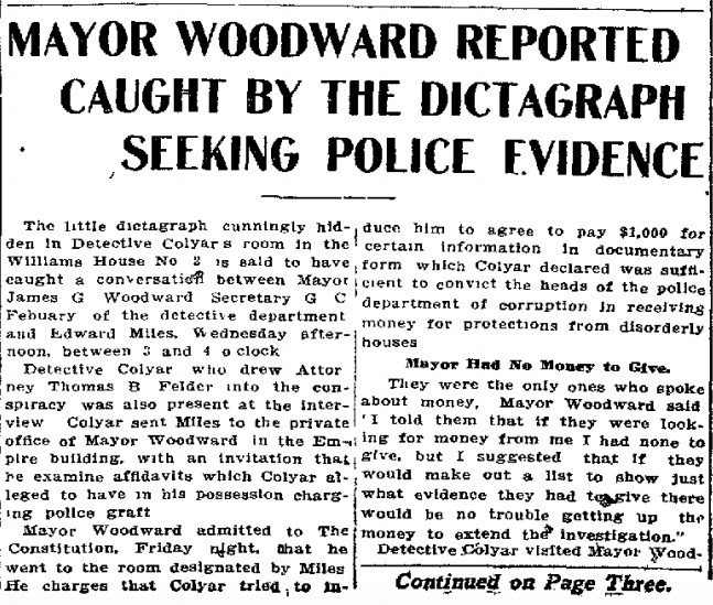 Mayor Woodward Reported