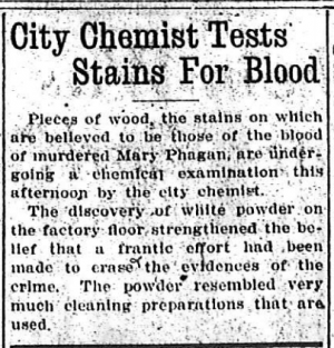 City Chemist Tests Stains for Blood